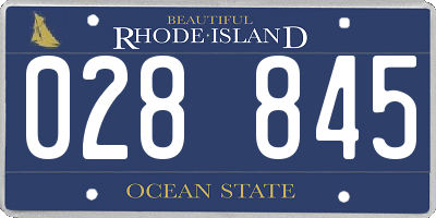 RI license plate 028845