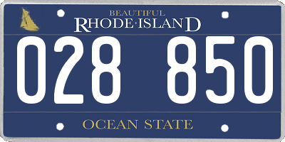 RI license plate 028850