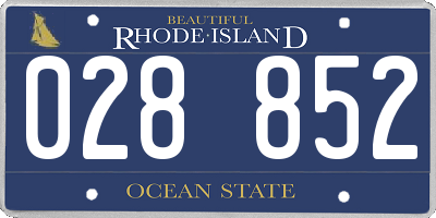 RI license plate 028852