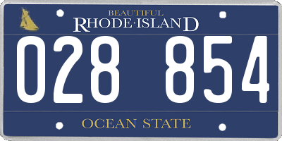 RI license plate 028854