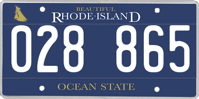 RI license plate 028865