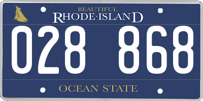 RI license plate 028868