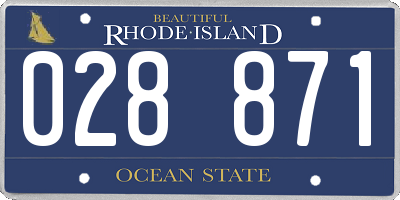 RI license plate 028871