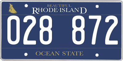 RI license plate 028872