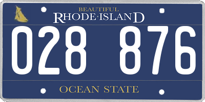 RI license plate 028876