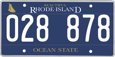 RI license plate 028878