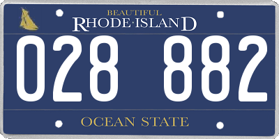 RI license plate 028882