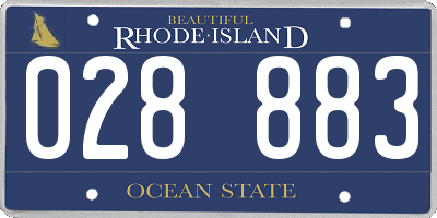 RI license plate 028883