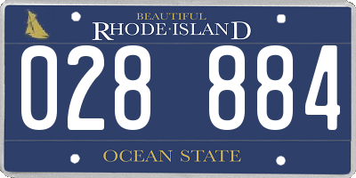 RI license plate 028884
