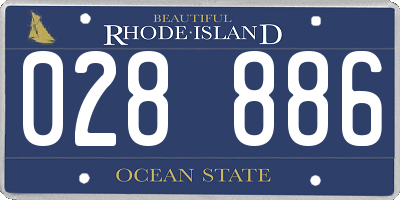 RI license plate 028886