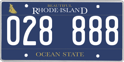 RI license plate 028888