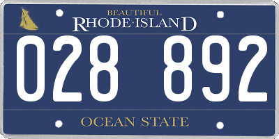 RI license plate 028892