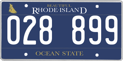 RI license plate 028899