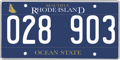 RI license plate 028903
