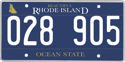 RI license plate 028905