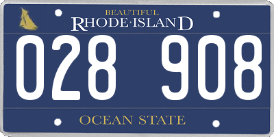 RI license plate 028908