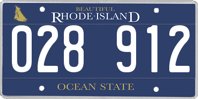 RI license plate 028912