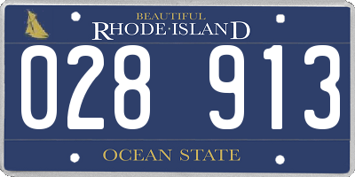 RI license plate 028913