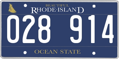 RI license plate 028914