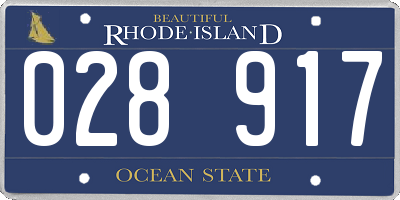 RI license plate 028917