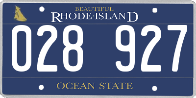 RI license plate 028927