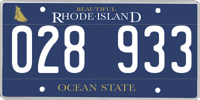 RI license plate 028933