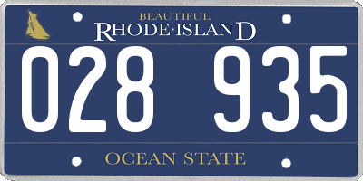 RI license plate 028935