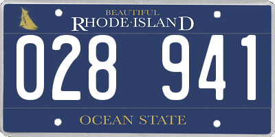 RI license plate 028941
