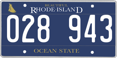 RI license plate 028943