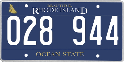 RI license plate 028944