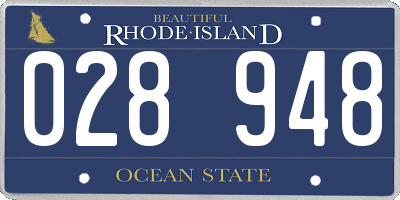 RI license plate 028948