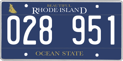 RI license plate 028951