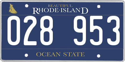 RI license plate 028953