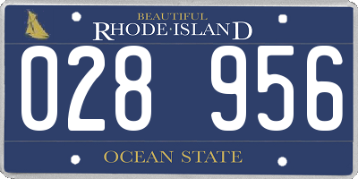 RI license plate 028956