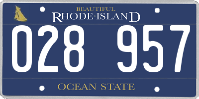 RI license plate 028957