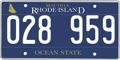 RI license plate 028959