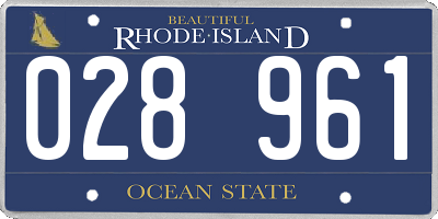RI license plate 028961