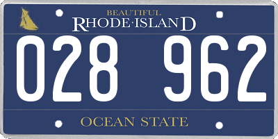 RI license plate 028962