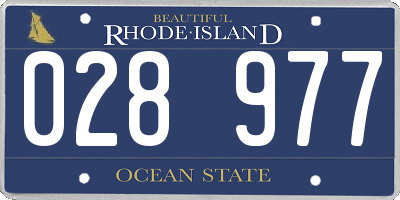 RI license plate 028977