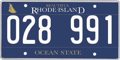 RI license plate 028991