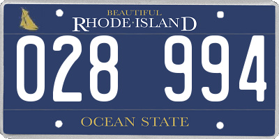 RI license plate 028994