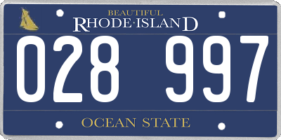 RI license plate 028997