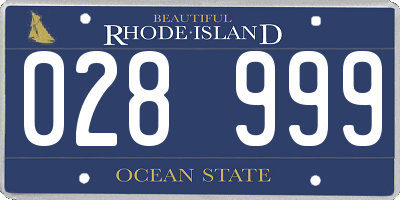 RI license plate 028999