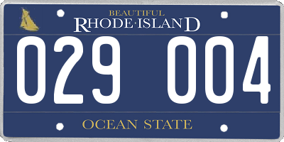 RI license plate 029004