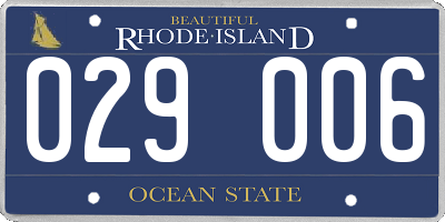 RI license plate 029006
