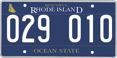 RI license plate 029010