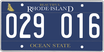 RI license plate 029016
