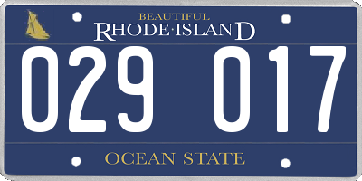 RI license plate 029017