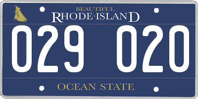 RI license plate 029020