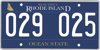 RI license plate 029025
